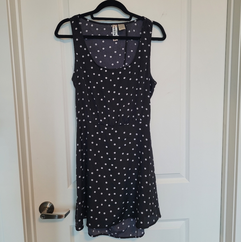 Mimi Chica Black and White Open Back Polka Dot Dress